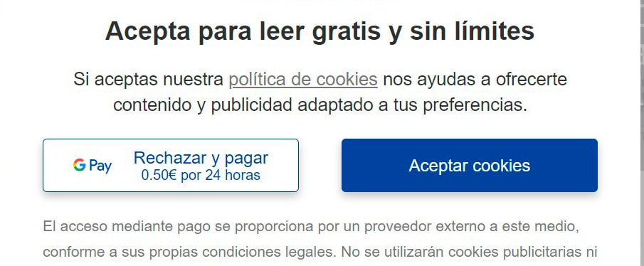 ¿Por qué pagar por rechazar las cookies?